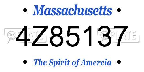 4Z85137 Massachusetts License Plate