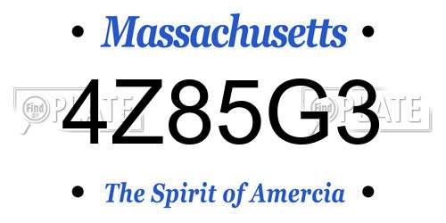4Z85G3 Massachusetts License Plate