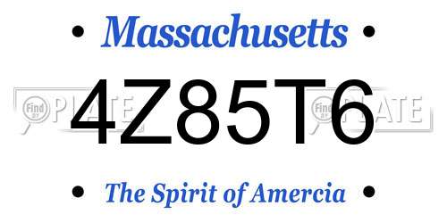 4Z85T6 Massachusetts License Plate