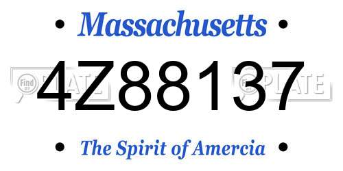 4Z88137 Massachusetts License Plate