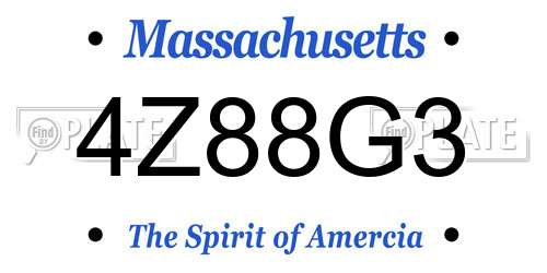 4Z88G3 Massachusetts License Plate