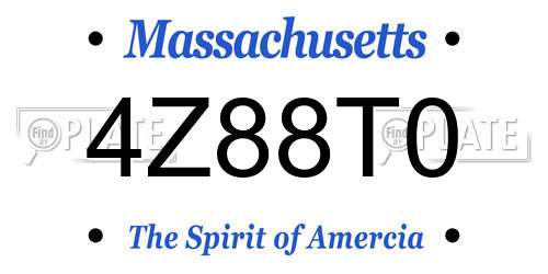4Z88T0 Massachusetts License Plate