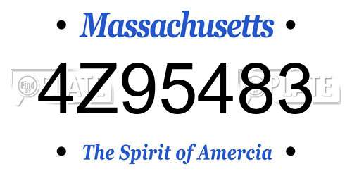 4Z95483 Massachusetts License Plate