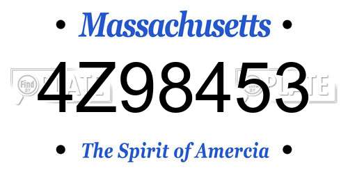 4Z98453 Massachusetts License Plate