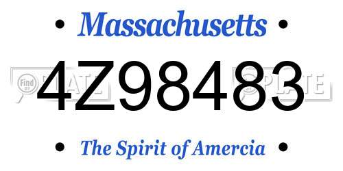 4Z98483 Massachusetts License Plate