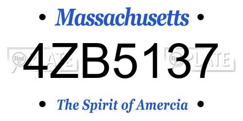 4ZB5137 Massachusetts License Plate