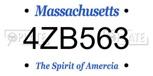 4ZB563 Massachusetts License Plate