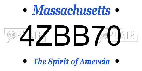 4ZBB70 Massachusetts License Plate