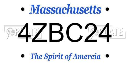 4ZBC24 Massachusetts License Plate