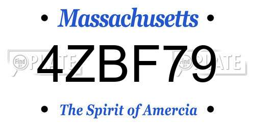 4ZBF79 Massachusetts License Plate