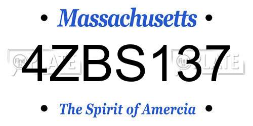 4ZBS137 Massachusetts License Plate