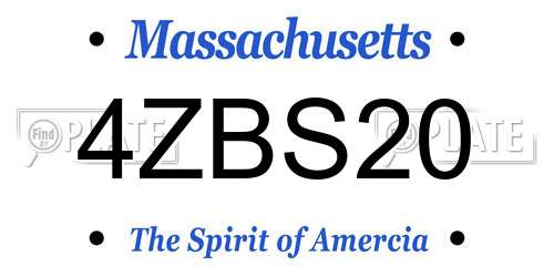 4ZBS20 Massachusetts License Plate