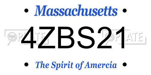 4ZBS21 Massachusetts License Plate