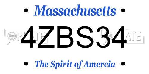 4ZBS34 Massachusetts License Plate