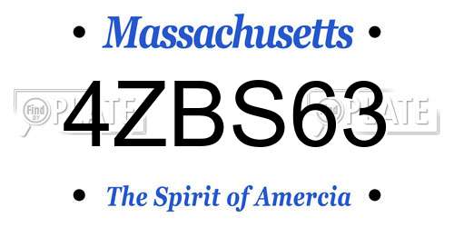 4ZBS63 Massachusetts License Plate