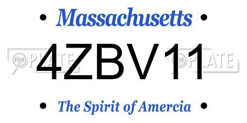 4ZBV11 Massachusetts License Plate