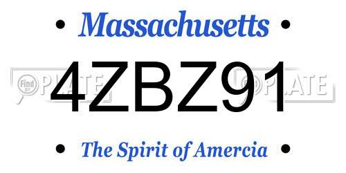 4ZBZ91 Massachusetts License Plate