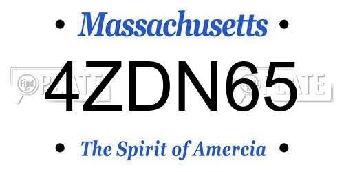 4ZDN65 Massachusetts License Plate