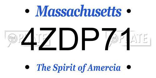 4ZDP71 Massachusetts License Plate