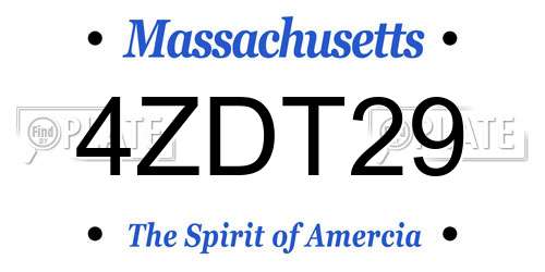 4ZDT29 Massachusetts License Plate