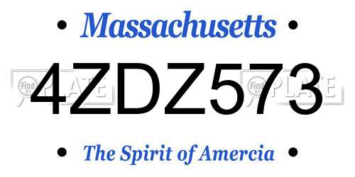 4ZDZ573 Massachusetts License Plate