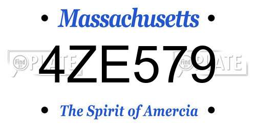 4ZE579 Massachusetts License Plate