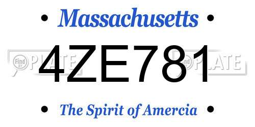 4ZE781 Massachusetts License Plate