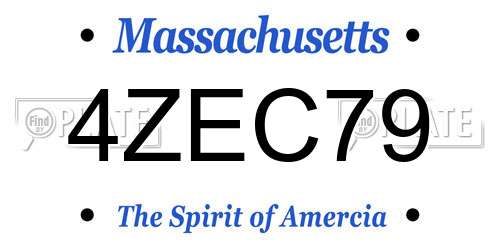 4ZEC79 Massachusetts License Plate