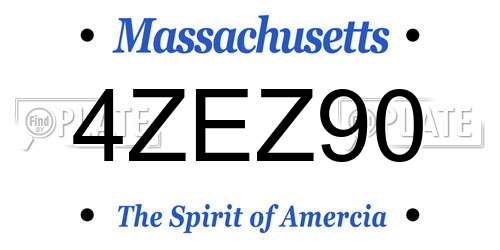 4ZEZ90 Massachusetts License Plate