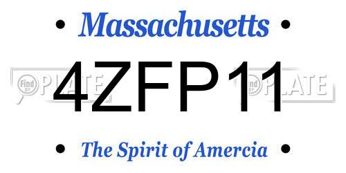 4ZFP11 Massachusetts License Plate