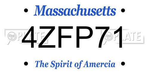 4ZFP71 Massachusetts License Plate