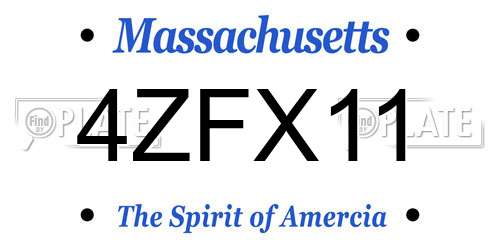 4ZFX11 Massachusetts License Plate
