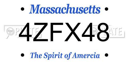 4ZFX48 Massachusetts License Plate