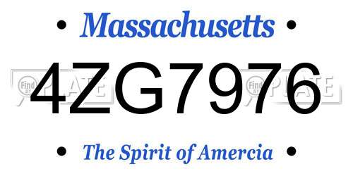 4ZG7976 Massachusetts License Plate