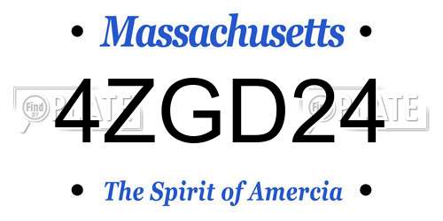 4ZGD24 Massachusetts License Plate