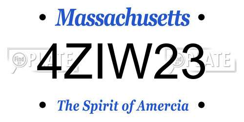 4ZIW23 Massachusetts License Plate