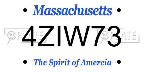4ZIW73 Massachusetts License Plate