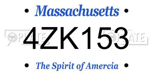 4ZK153 Massachusetts License Plate