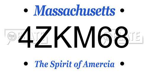 4ZKM68 Massachusetts License Plate