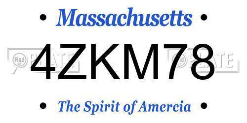 4ZKM78 Massachusetts License Plate