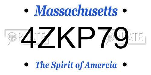 4ZKP79 Massachusetts License Plate