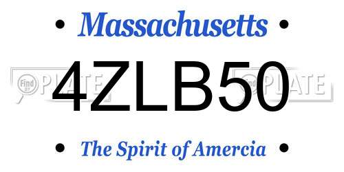 4ZLB50 Massachusetts License Plate