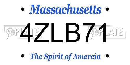 4ZLB71 Massachusetts License Plate