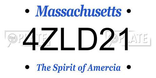 4ZLD21 Massachusetts License Plate