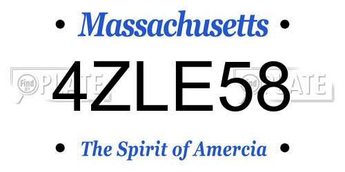 4ZLE58 Massachusetts License Plate
