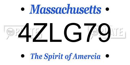 4ZLG79 Massachusetts License Plate