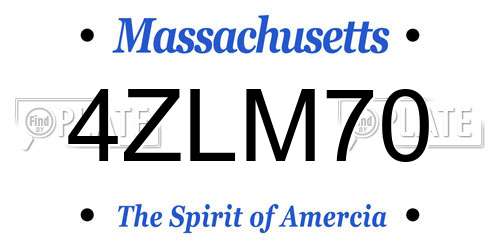 4ZLM70 Massachusetts License Plate