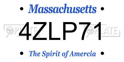 4ZLP71 Massachusetts License Plate
