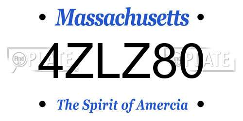 4ZLZ80 Massachusetts License Plate
