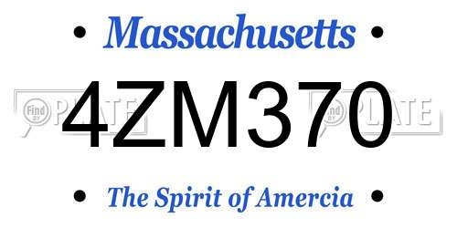 4ZM370 Massachusetts License Plate